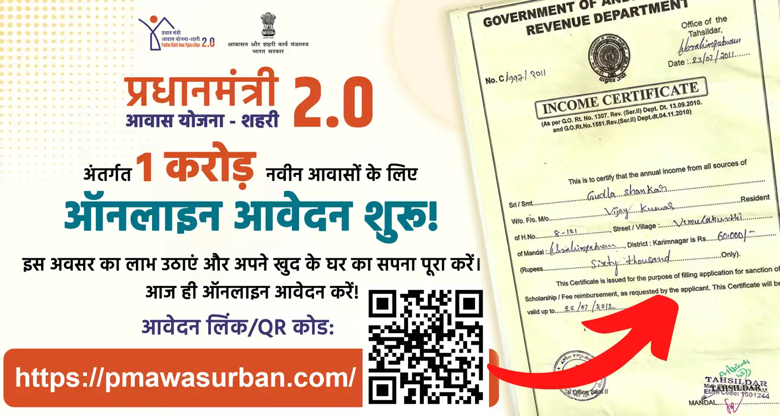 PM Awas Yojan Urban 2025 Document Income Certificate